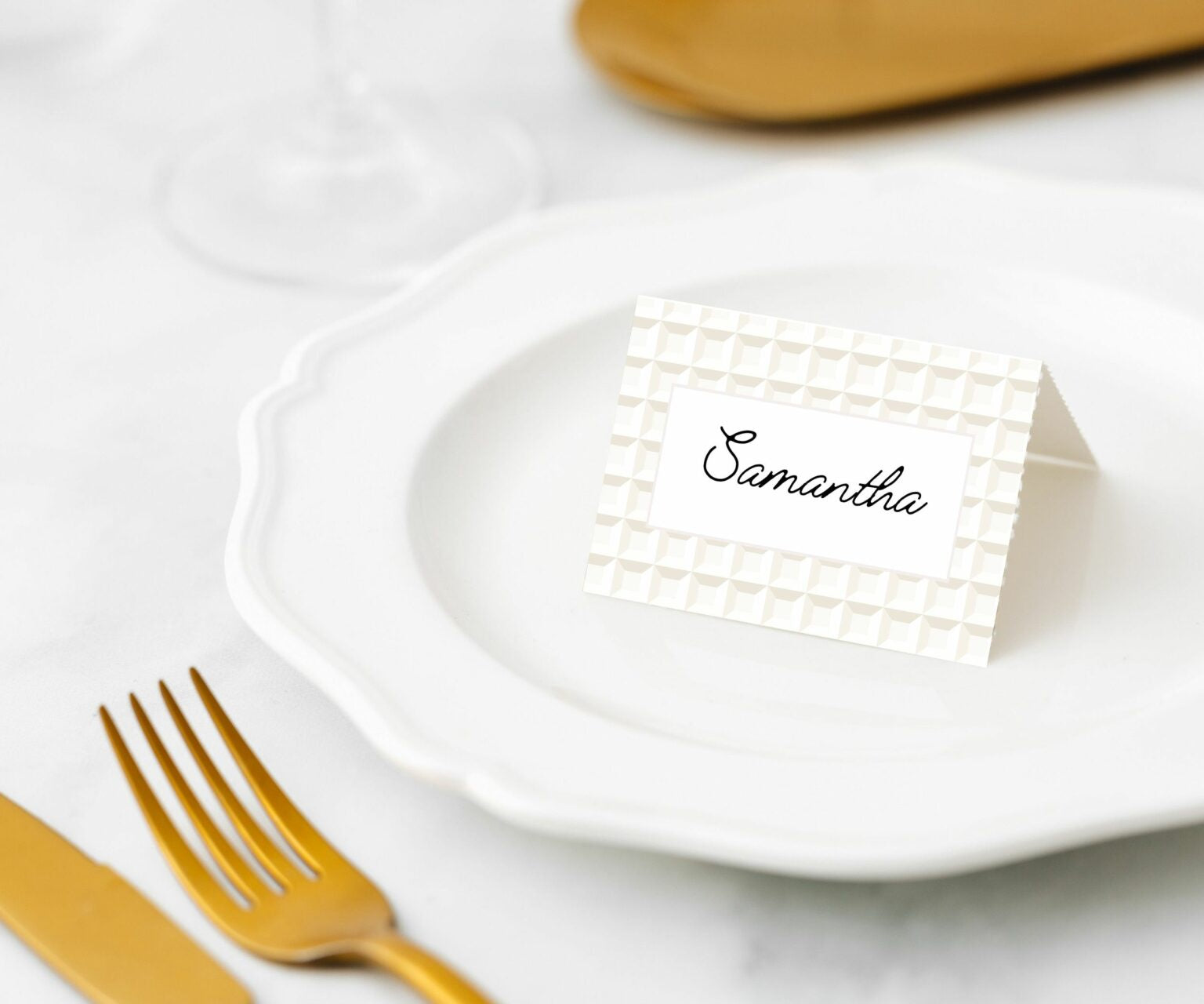 Waffle Paper Place Cards - 45 Cards