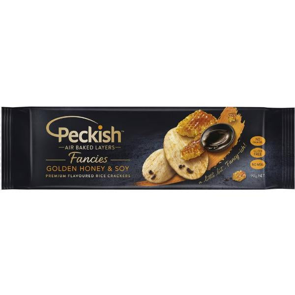 Peckish Fancies Golden Honey & Soy Rice Crackers 90g