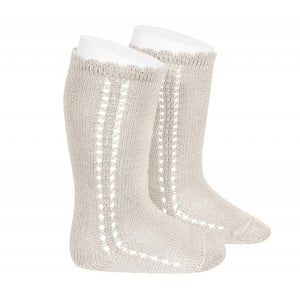 Perle Openwork Knee High Socks