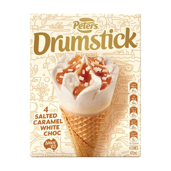 Peter's Drumstick Salted Caramel & White Choc 4pk