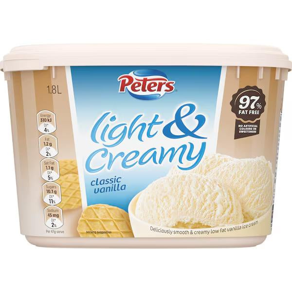 Peters Light & Creamy Vanilla Ice Cream 1.8L
