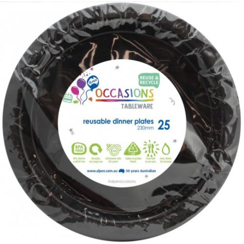 Plate Dinner Black 230mm P25