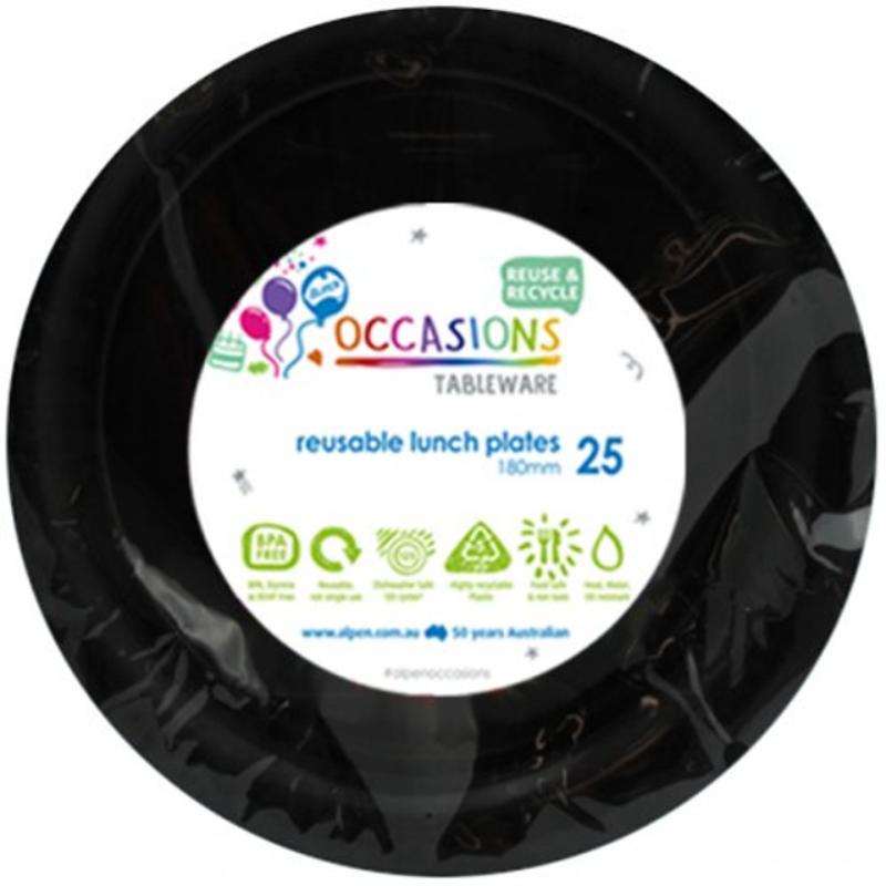 Plate Lunch Black 180mm P25