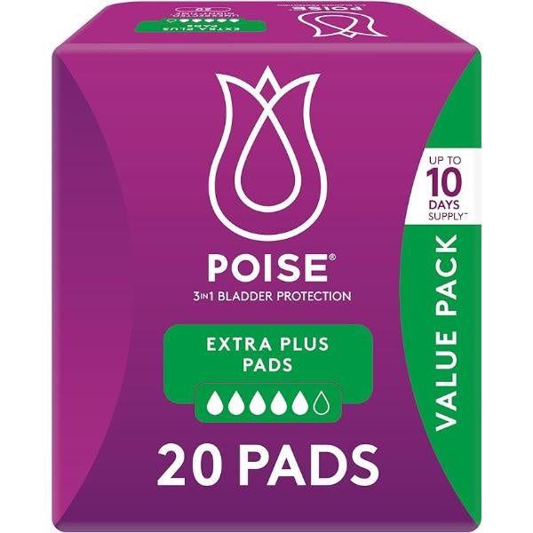 Poise Incontinence Pads Extra Plus Absorbency 20pk