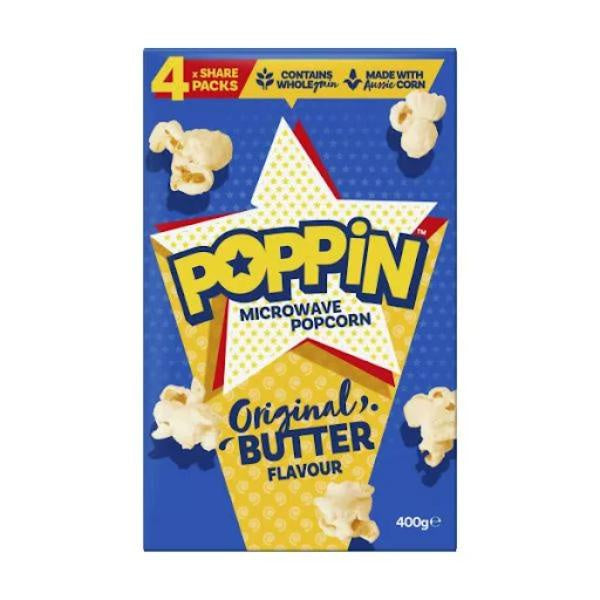 Poppin Microwave Popcorn Butter 400g