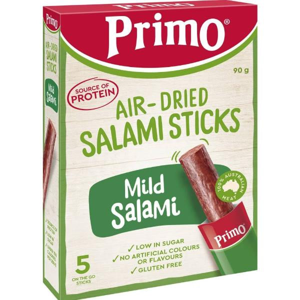 Primo Air Dried Mild Salami Sticks 5 pk 90g