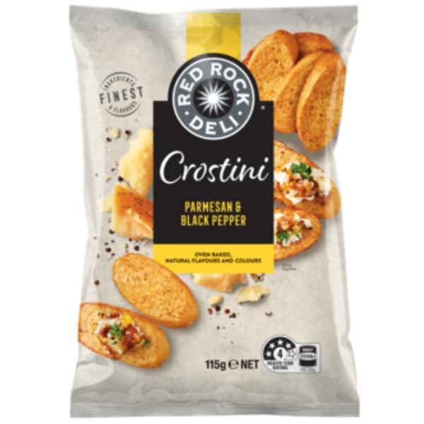 Red Rock Deli Crostini Parmesan & Black Pepper 115g