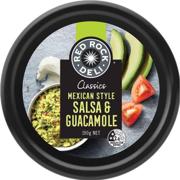 Red Rock Deli Mexican Style Salsa & Guacamole Dip 190g