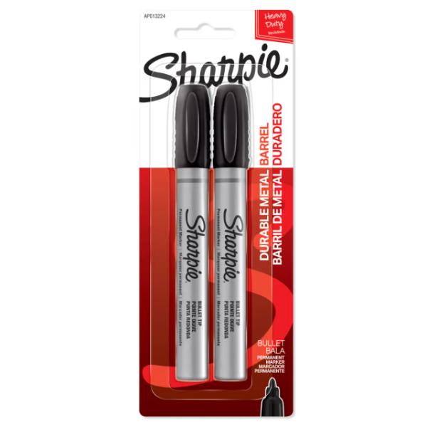 Sharpie Pro Metal Bullet Tip Black Marker 2pk