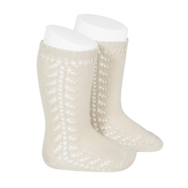 Side Openwork Knee High Socks