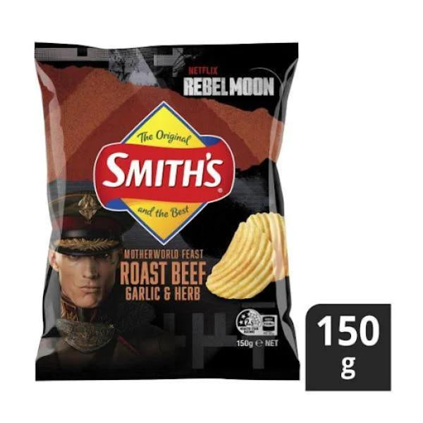 Smith's Roast Beef, Garlic & Herb Potato Chips 150g