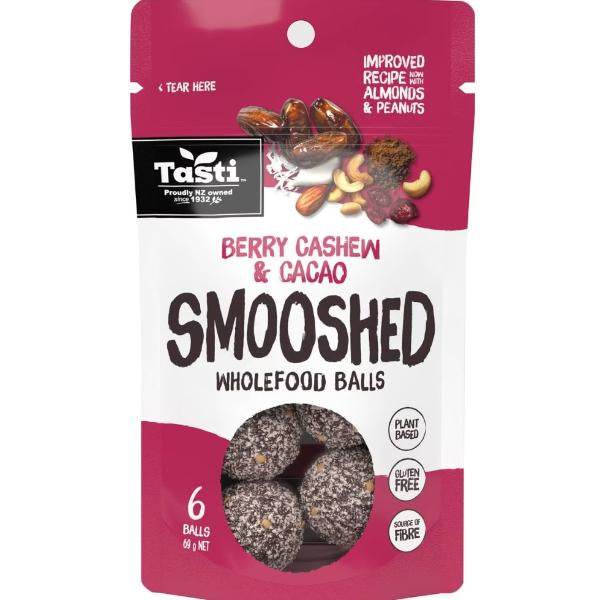 Smooshed Wholefood Balls Berry Cashew & Cacao 69g