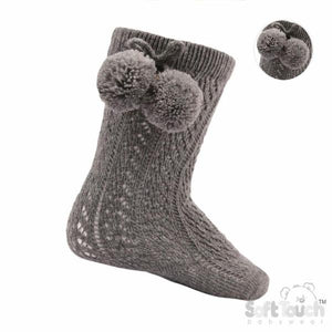 Soft Touch Pom Pom Knee Sock