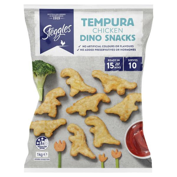 Steggles Chicken Dino Snacks Tempura 1kg