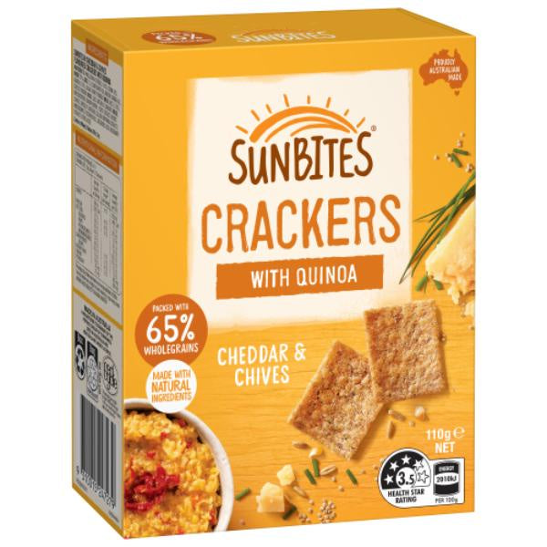 Sunbites Crackers Cheddar & Chives 110g