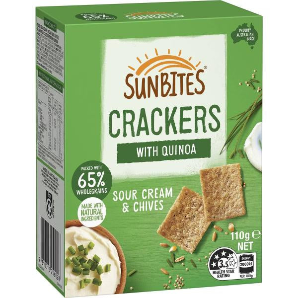 Sunbites Crackers Sour Cream & Chives 110g