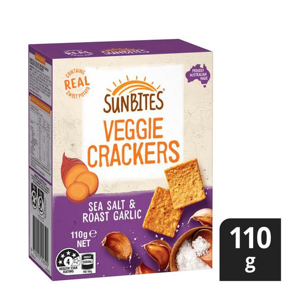 Sunbites Veggie Crackers Sea Salt & Garlic 110g