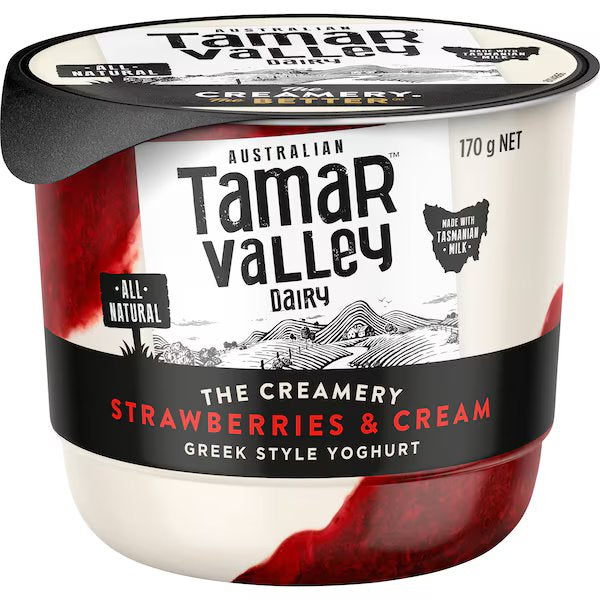 Tamar Valley Strawberries & Cream Greek Style Yoghurt 170g