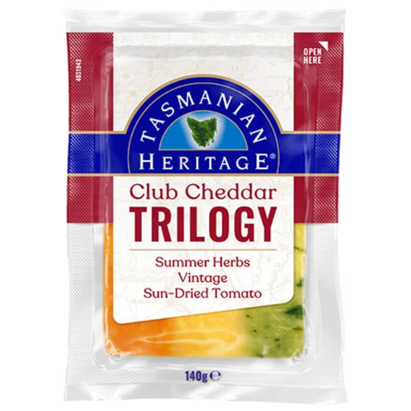 Tasmanian Heritage Club Cheddar Trilogy Summer Herbs Sundried Tomato 140g