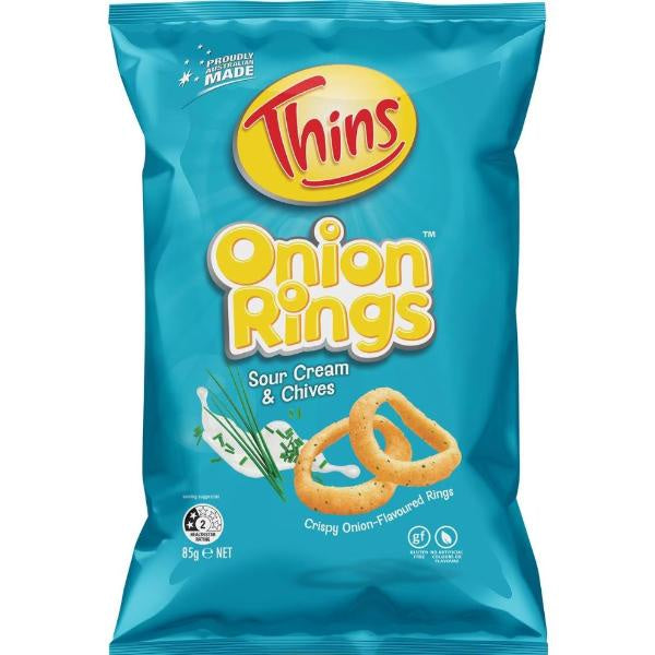 Thins Onion Rings Sour Cream & Chives 85g