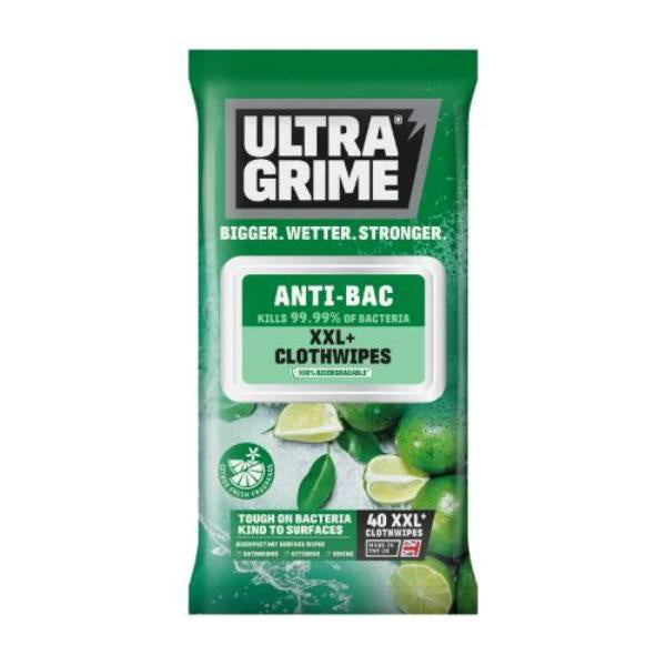 Ultra Grime Anti-Bac XXL+ Clothwipes 40pk