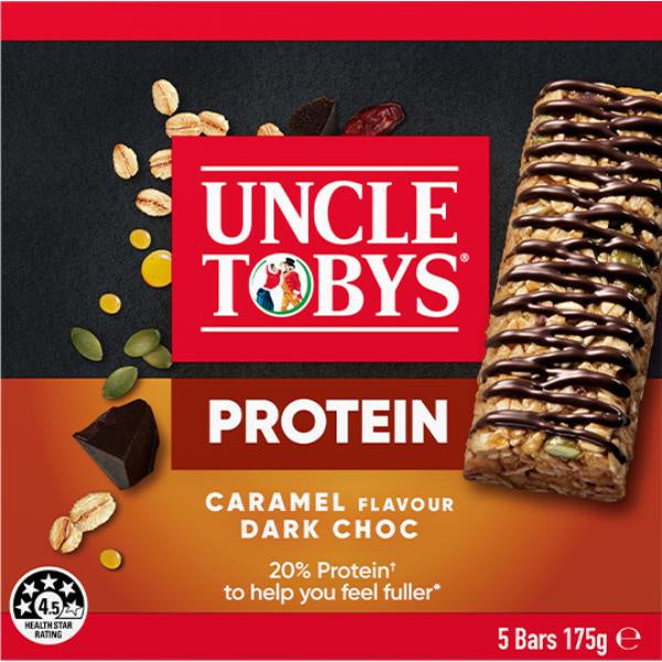 Uncle Toby's Protein Muesli Bars Caramel & Dark Chocolate 5 pk