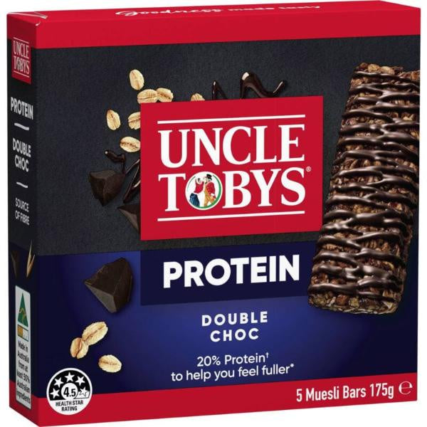 Uncle Toby's Protein Muesli Bars Double Chocolate 5pk