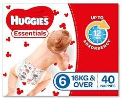 Huggies Essentials Nappies Size 6 Junior 40pk