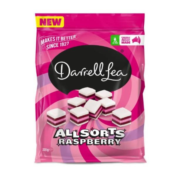 Darrell Lea Raspberry Allsorts 220g