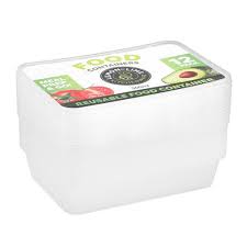 Lemon & Lime Disposable Food Containers Rectangle 500ml 12 Pack