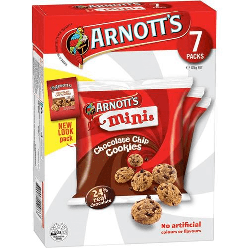 Arnott's Minis Chocolate Chip Cookies 7pkt