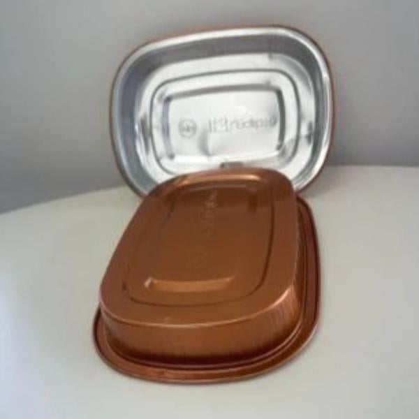 Foil tray 850ml Rose Gold Microwave Safe pk 5
