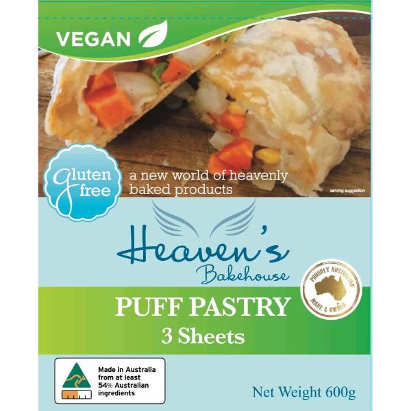 Heavens Bakehouse Puff Pastry 600gm Gluten Free