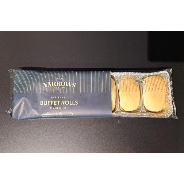 Yarrows Par Baked Plain Buffet Rolls 6pk