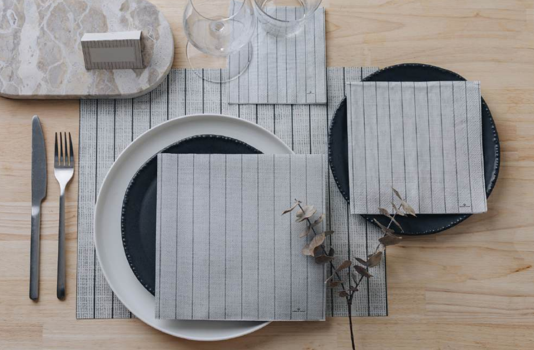 Linen Pinstripe Paper Placemat Pad - 30 sheets