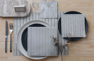 Linen Pinstripe Paper Placemat Pad - 30 sheets