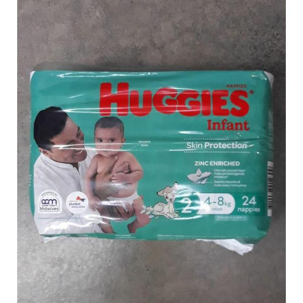 Huggies Nappies Ultra Dry Infant 4-8kg 24 Pk