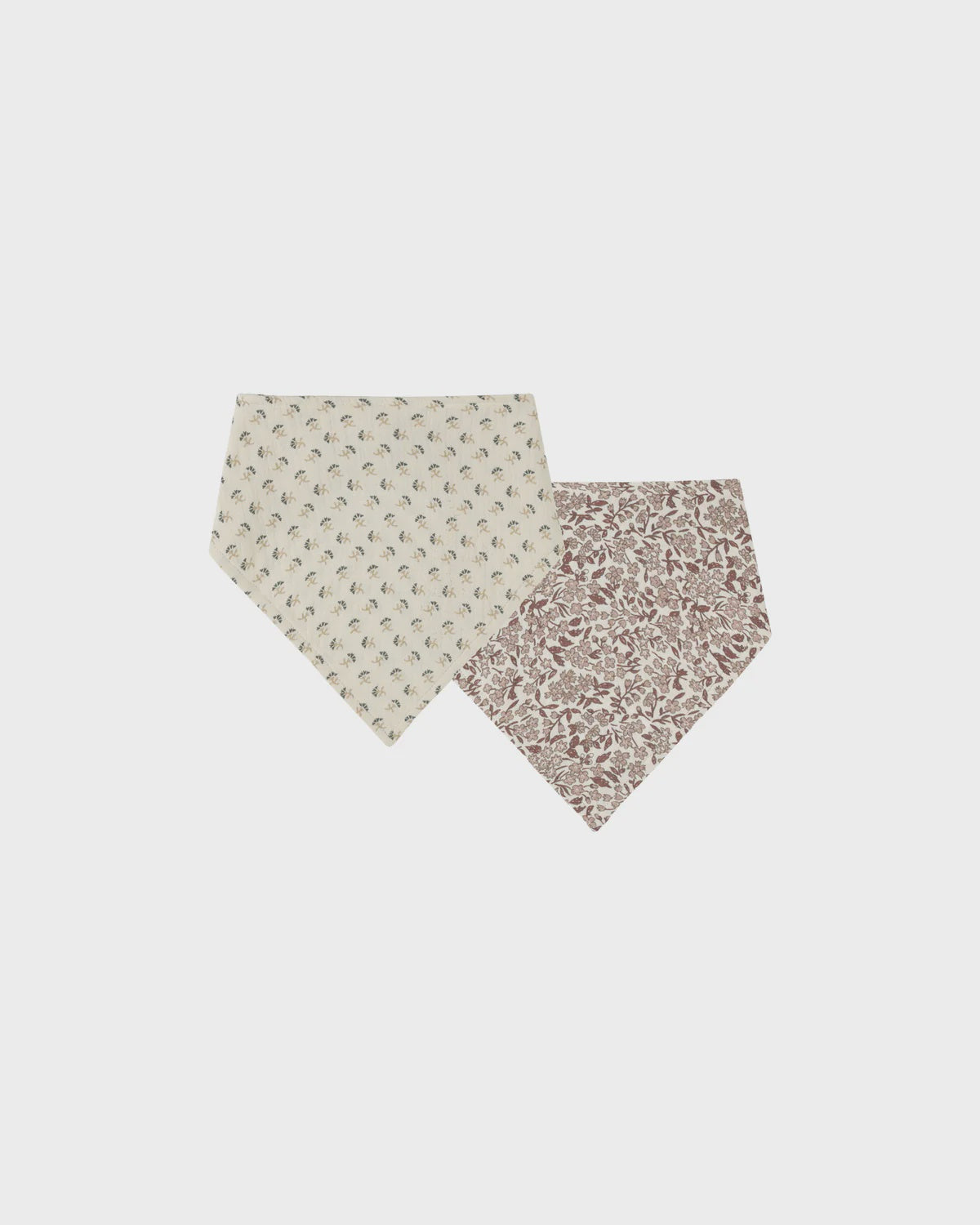 Quincy Mae Bandana Scarf Bib 2 Pack / French Flora, Mauve Ditsy