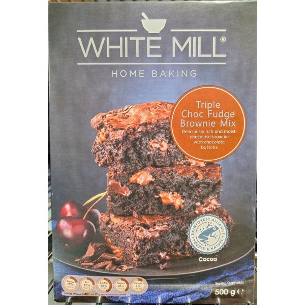 White Mill Triple Choc Fudge Brownie Mix 500g