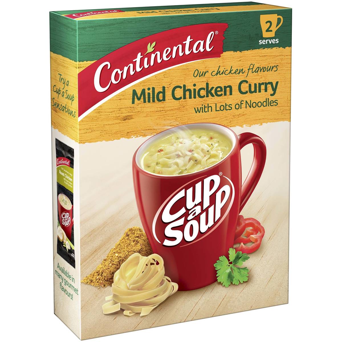 Continental Cup A Soup  Mild Chicken Curry with Lots of Noodles 2pk 58g