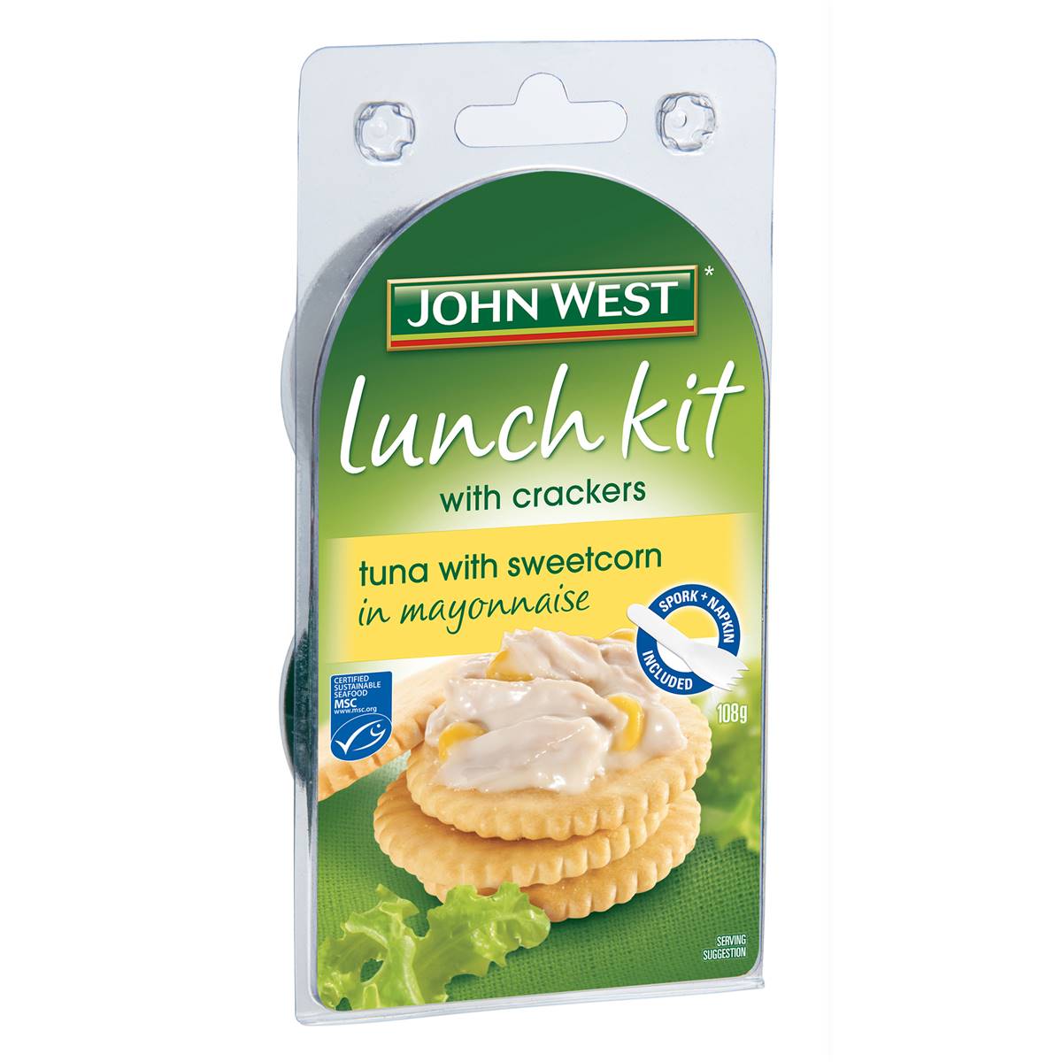 John West Lunch Kit Tuna & Sweetcorn In Mayonnaise 108g