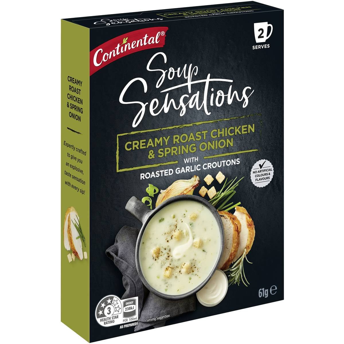 Continental Soup Sensations Creamy Roast Chicken & Spring Onion with Roasted Garlic Croutons  61g