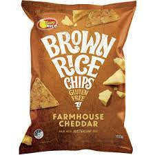 Sun Rice Brown Rice Chips Farmhouse Cheddar 150g