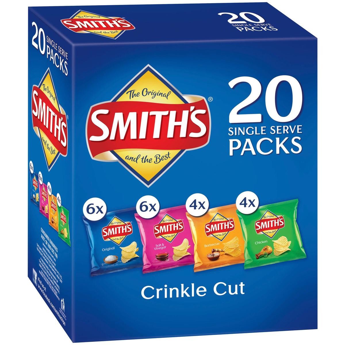 Smith's Crinkle Cut Variety Potato Chips 20pk