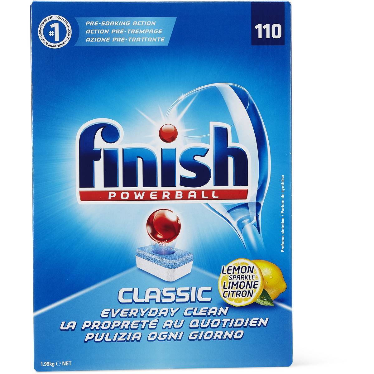 Finish Powerball Dishwashing Tablets Classic Lemon Sparkle 110pk