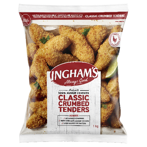 Ingham's Chicken Tenderloin Classic Crumbed 1kg