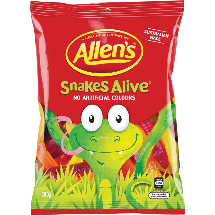 Allen's Share Bag Snakes Alive 200g