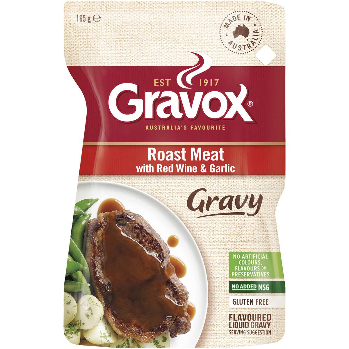 Gravox Liquid Gravy Roast Meat Red Wine Garlic 165g