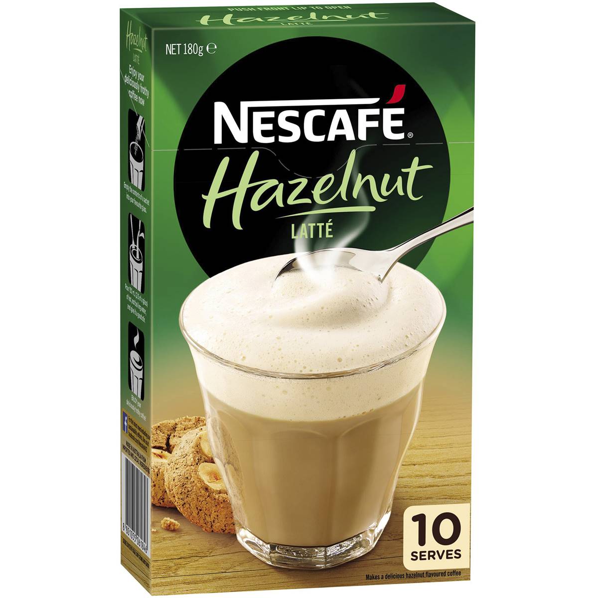 Nescafe Hazelnut Latte Coffee Sachets 10pk