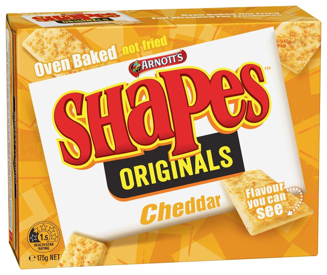 EGV Arnott's Shapes Snacks Cheddar 175g